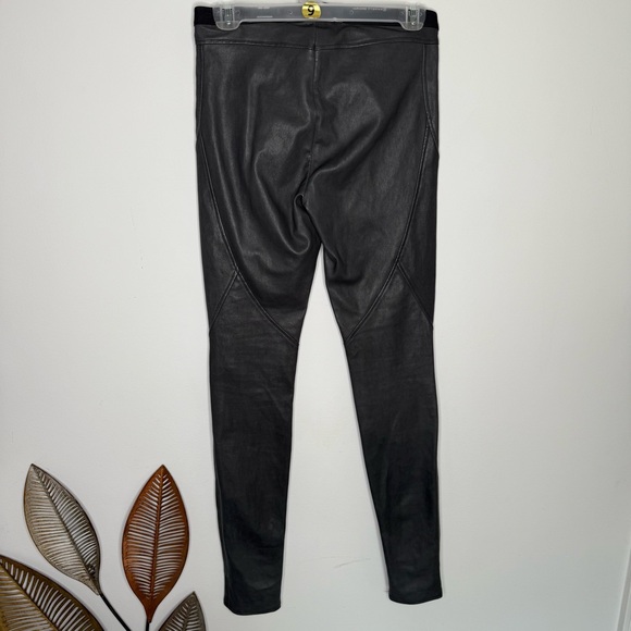 E4 HELMUT LANG Leather Lamb Leggings Dark Grey Skinny Pant - Picture 6 of 6